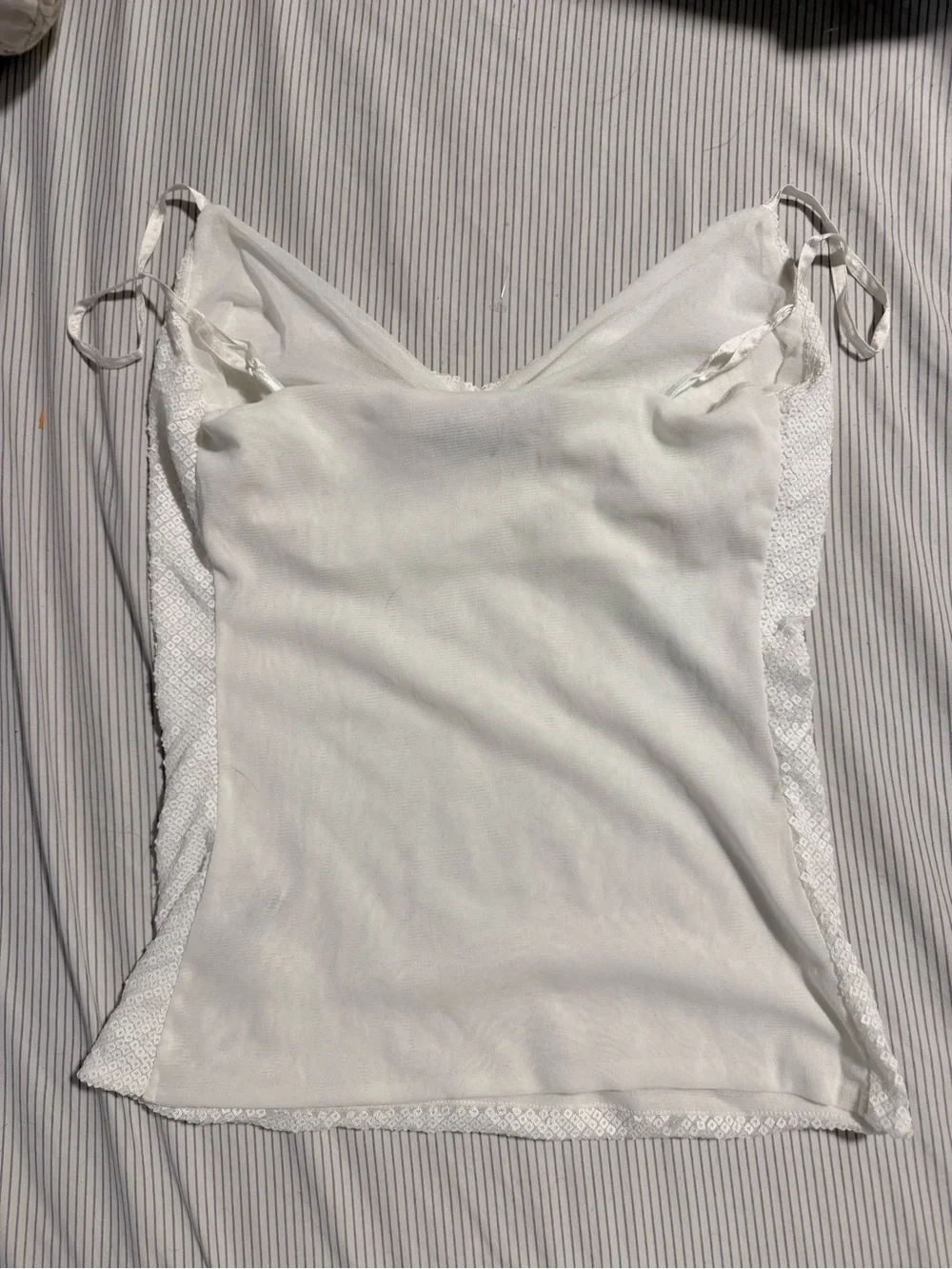 The Limited White Sequin Spaghetti Strap Cami Top - Picture 3 of 3